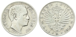 REGNO D’ITALIA - Vittorio Emanuele III, 1900-1943. - Lira 1905 Roma, Aquila Sabauda.