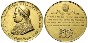 ROMA - Pio IX (Giovanni Maria Mastai Ferretti), 1846-1878. - Medaglia 1846 a. I.