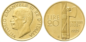 REGNO D’ITALIA - Vittorio Emanuele III, 1900-1943. - 20 Lire 1923 Roma, Fascetto.