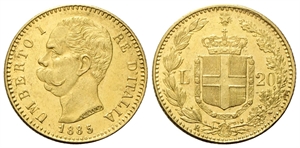REGNO D’ITALIA - Umberto I, 1878-1900. - 20 Lire 1885 Roma.