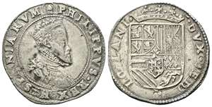MILANO - Filippo II di Spagna duca di Milano, 1554-1598. - Mezzo Scudo.