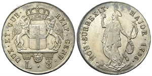 GENOVA - Dogi Biennali, 1528-1797. III Fase, 1637-1797. - 8 Lire 1796.