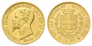 REGNO DI SARDEGNA - Vittorio Emanuele II, 1849-1861. - 20 Lire 1860 Milano.