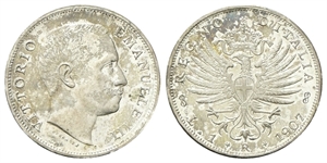 REGNO D’ITALIA - Vittorio Emanuele III, 1900-1943. - Lira 1907 Roma, Aquila Sabauda.