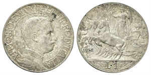 REGNO D’ITALIA - Vittorio Emanuele III, 1900-1943. - Lira 1912 Roma, Quadriga veloce.