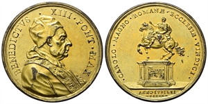 ROMA - Benedetto XIII (Pier Francesco Orsini), 1724-1730. - Medaglia 1725 opus E. Hamerani.